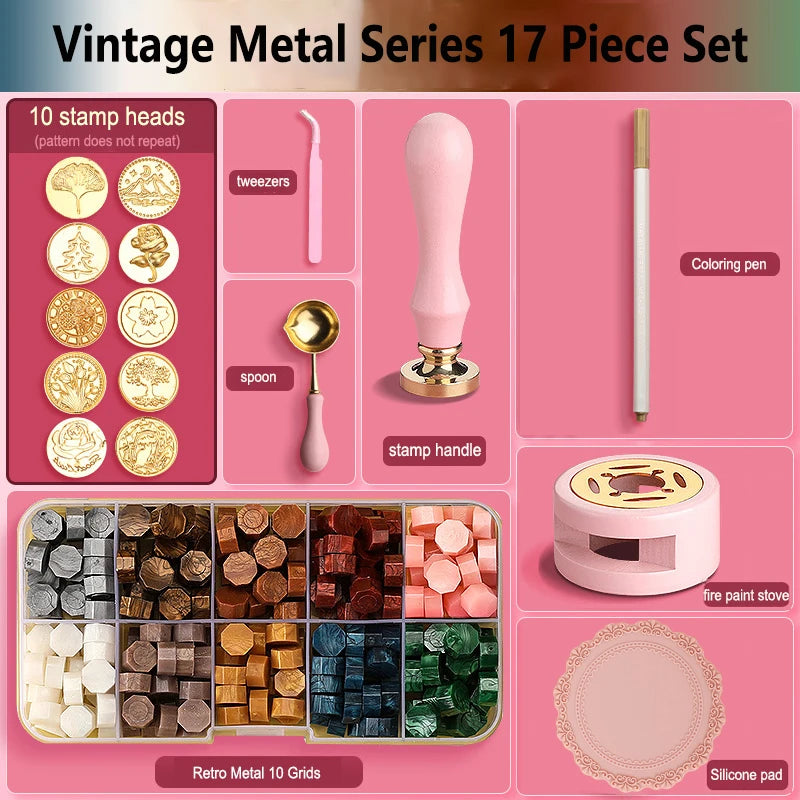 Elegant Wax Seal Stamp Kit for Invitations, Weddings, Crafts, Christmas