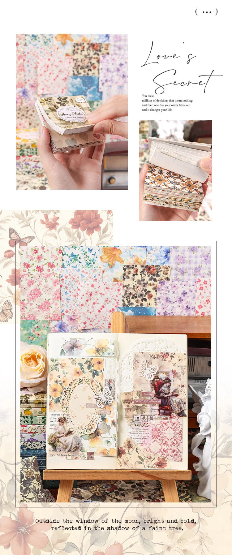 100-Piece Vintage Paper Set for Scrapbooking and Crafting Projects