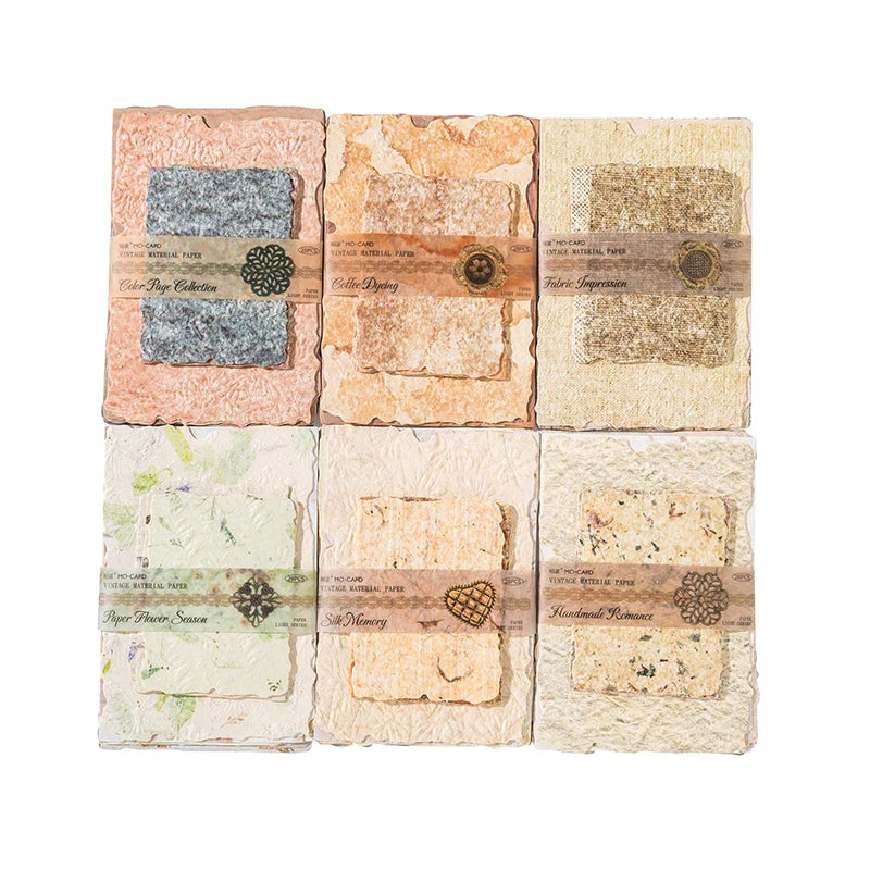 28-Piece Vintage Relief Texture Paper Set for Scrapbooking and Crafts