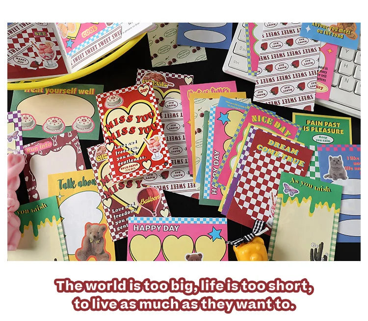 30-Piece Cute Retro Poster Paper Set for Scrapbooking & Journaling
