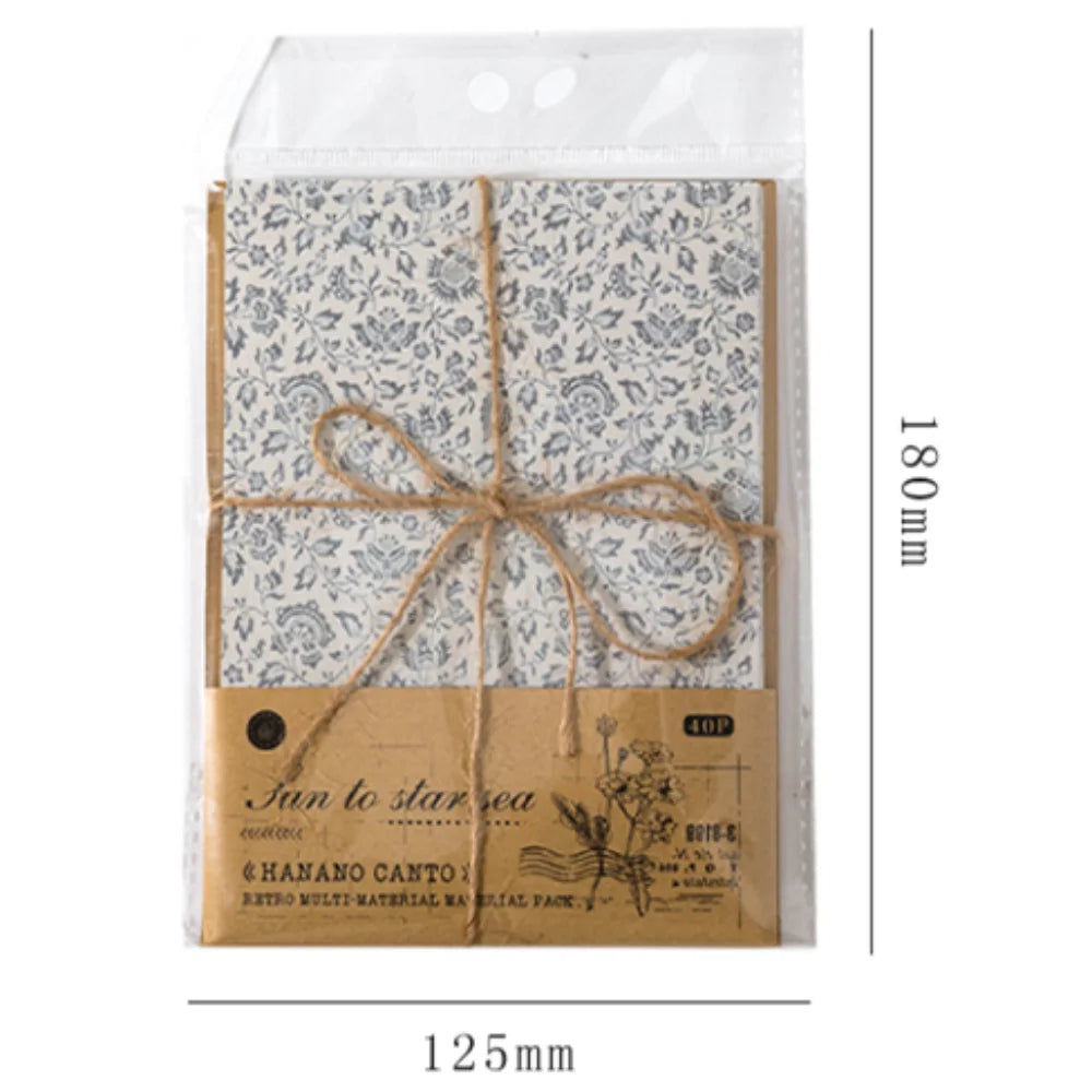 6-Style Vintage Plant Paper Set for Journaling & Scrapbooking Crafts