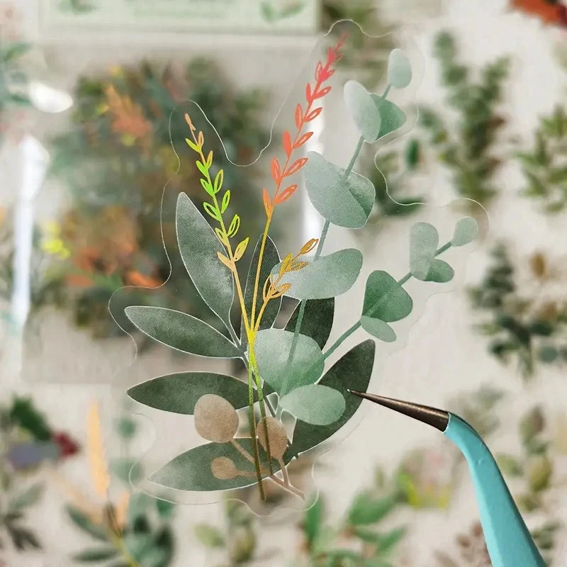 40-Piece Roaming Dreams Vintage Flower & Plant Sticker Set