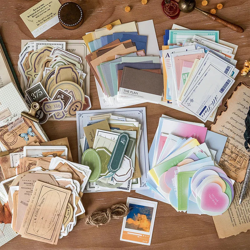 100-Piece Vintage Ivory White Note Paper Set for Creative Crafts