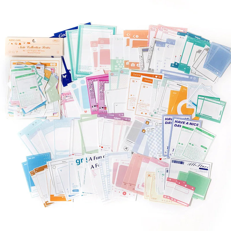 100-Piece Vintage Ivory White Note Paper Set for Creative Crafts