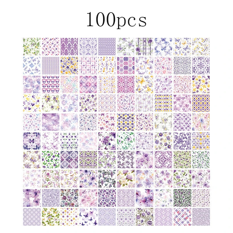 100-Piece Vintage Paper Set for Scrapbooking and Crafting Projects