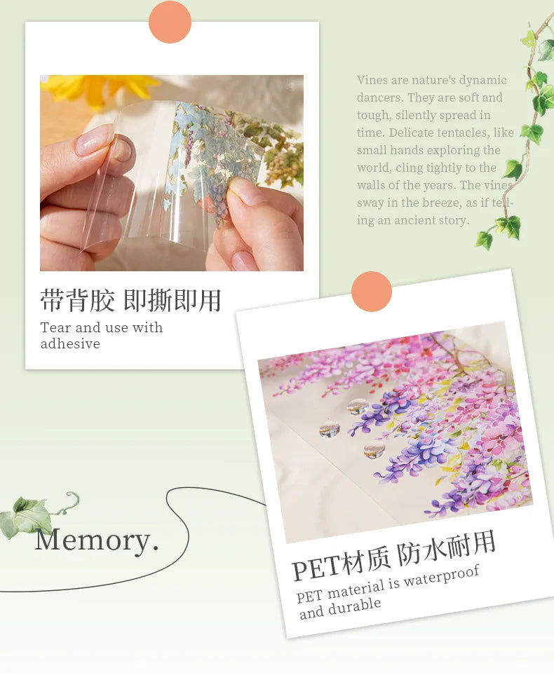 Fresh Vine PET Tape Roll for Scrapbooking & DIY Crafts