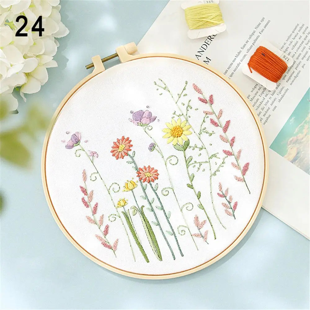 DIY Flower Embroidery Kit for Beginners – Complete Craft Set