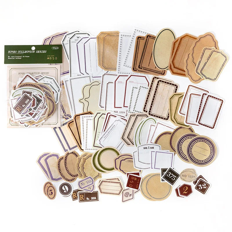 100-Piece Vintage Ivory White Note Paper Set for Creative Crafts