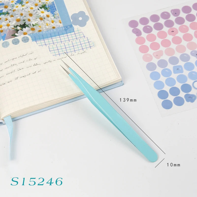 8-Style Candy Color Tweezers – Precision Stainless Steel Tool Set