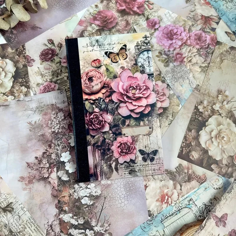 40-Piece Vintage Material Paper Set for Scrapbooking and Crafts