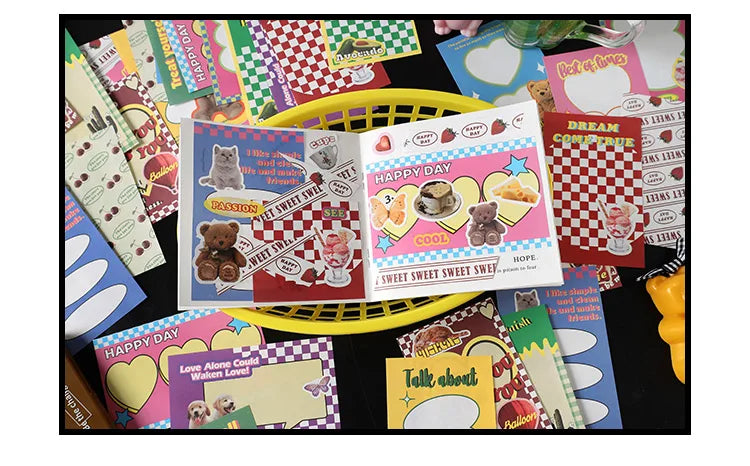 30-Piece Cute Retro Poster Paper Set for Scrapbooking & Journaling