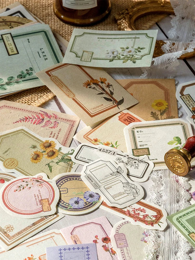 100-Piece Vintage Aesthetic Paper Set for Journaling & Scrapbooking Crafts